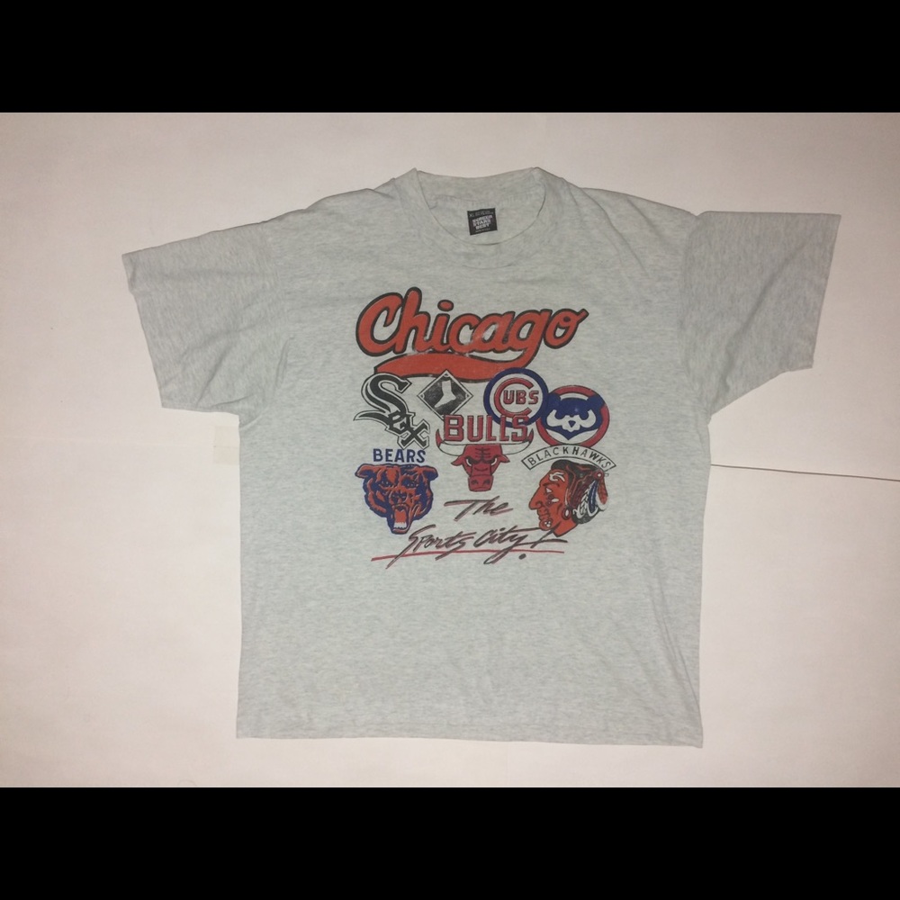 Vintage 90s Chicago Mens XL Sports City Bulls Cubs